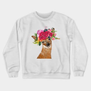 Flower Crown Baby Deer Crewneck Sweatshirt